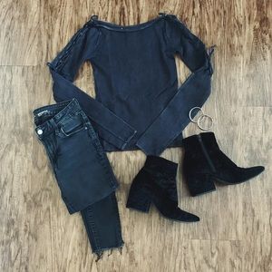 Free People Movement lace up top